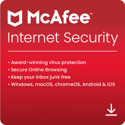 McAfee Internet Security 1 Year 5 Devices GLOBAL