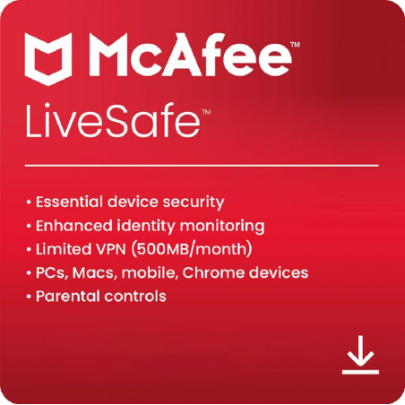 McAfee LiveSafe 3 Years 1 Device GLOBAL
