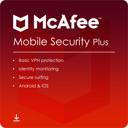 McAfee Mobile Security Plus VPN 1 Year 1 Device GLOBAL