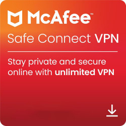 McAfee Safe Connect VPN Premium 1 Year 5 Devices GLOBAL
