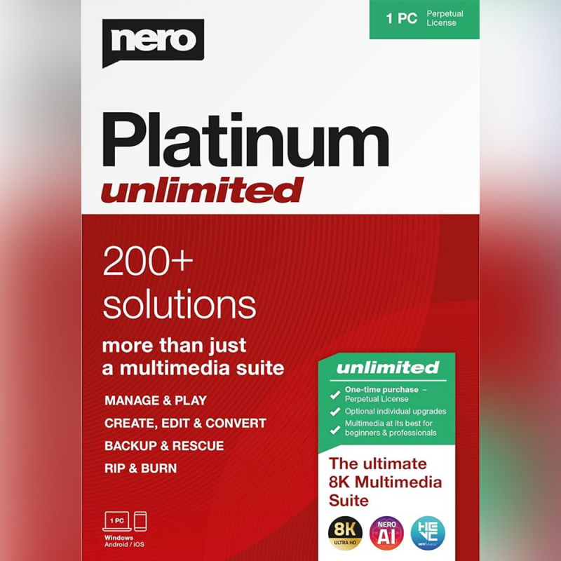 Nero Platinum Unlimited (Lebenszeit / 1 PC) [GLOBAL]